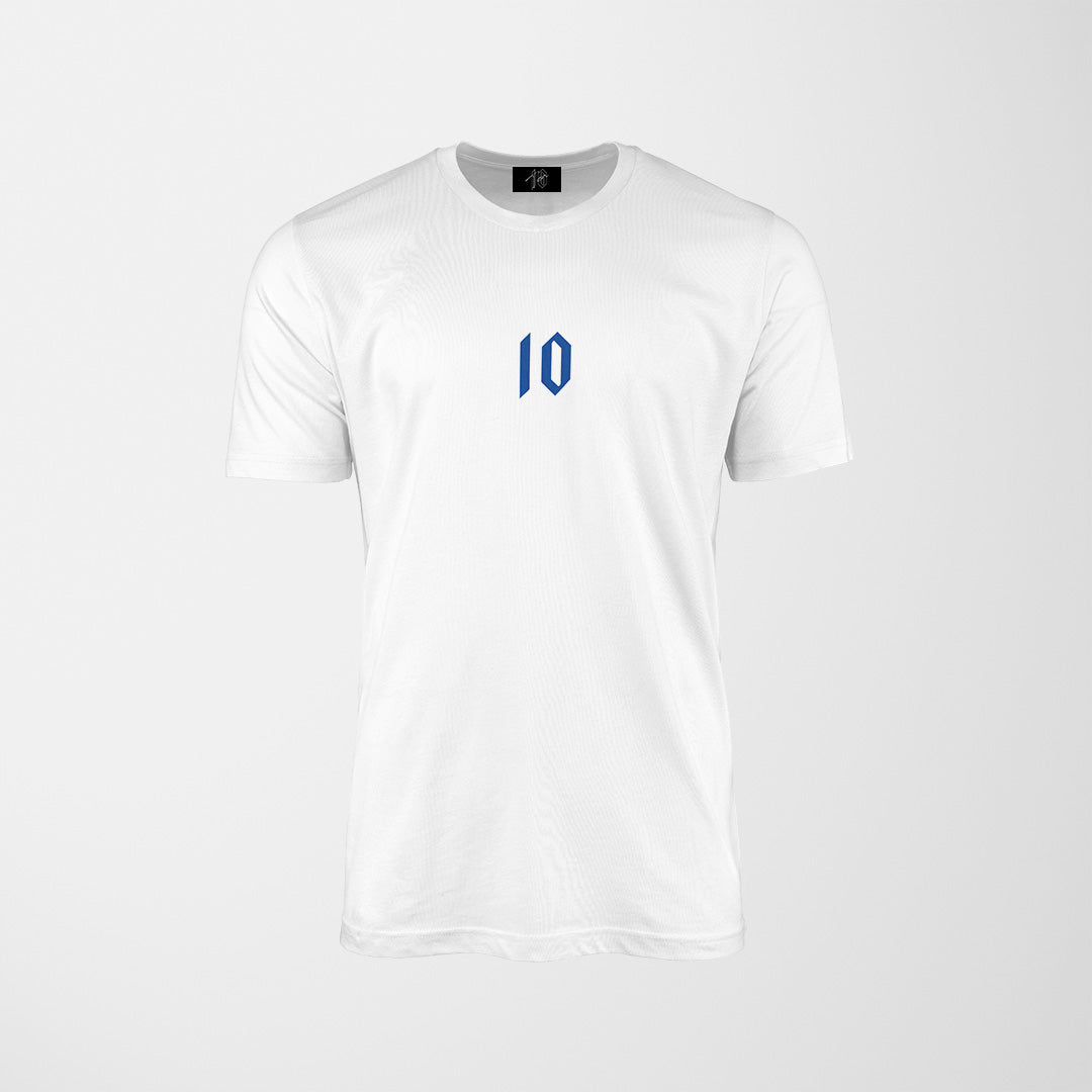 10 Tee White Tee / Blue