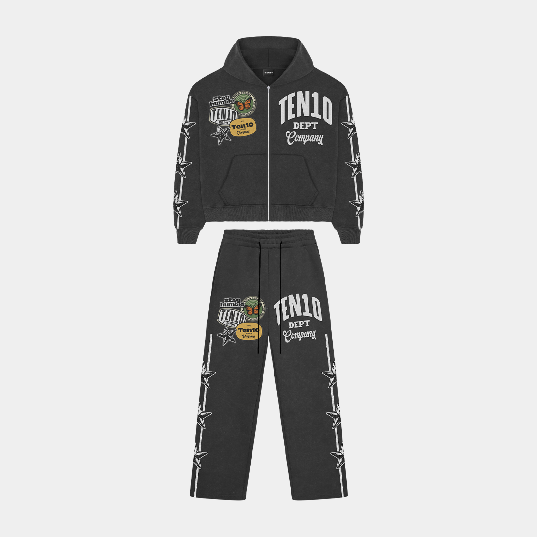 Star Tracksuit - Washed Black