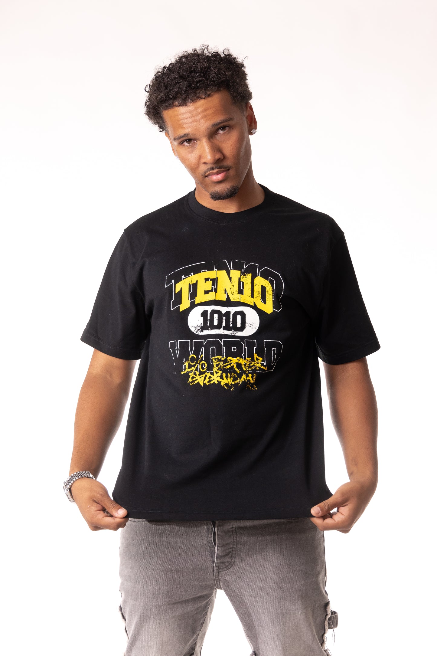 1% T-Shirt Black/Yellow