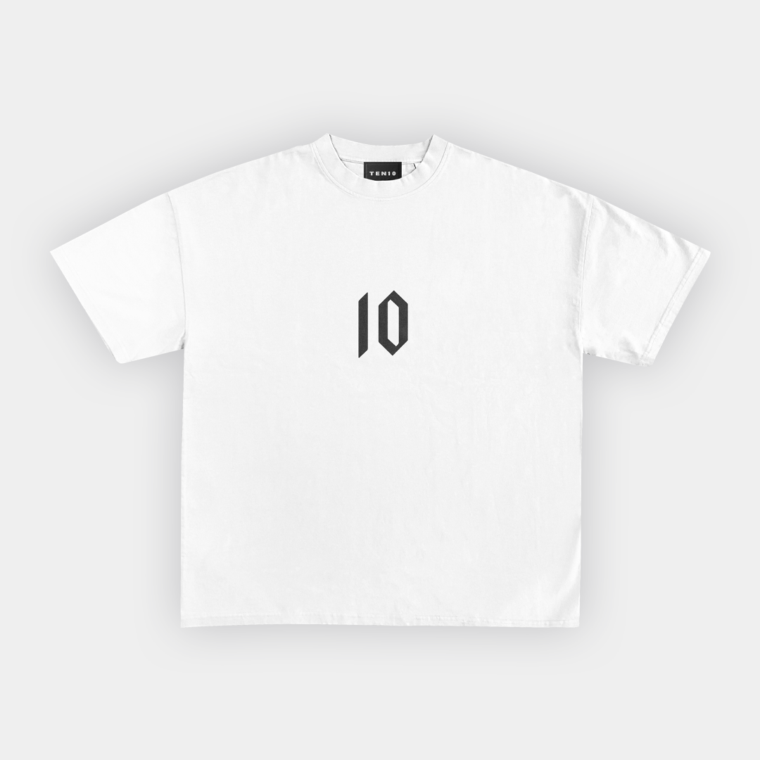 Basic 10 Tee White Black