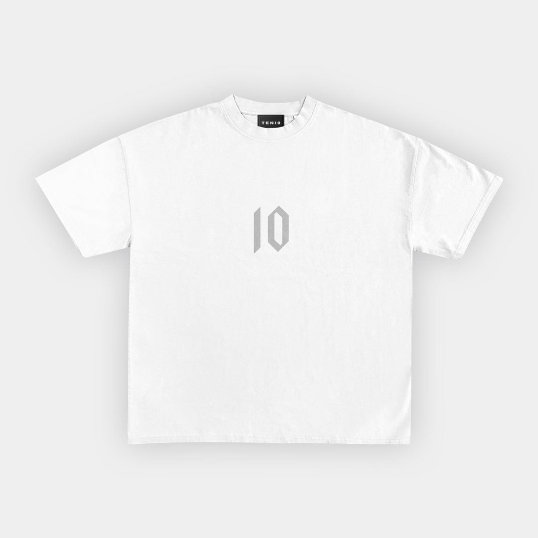 Basic 10 Tee White Grey